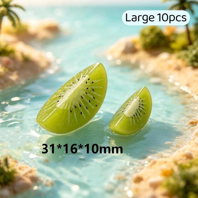 Miniature Resin Sliced Fruit Models 10Pcs Realistic Food Props for Dollhouse DIY Craft Micro Landscape