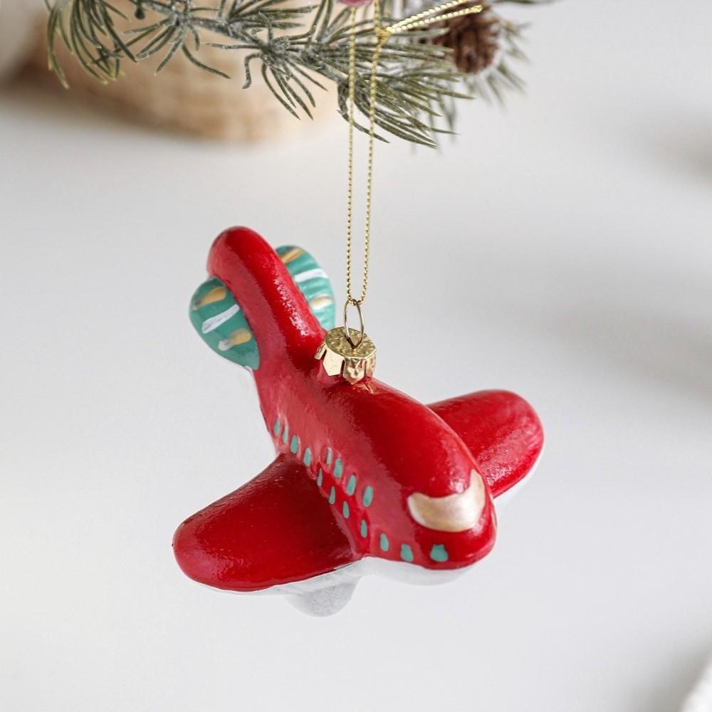 Red White Painted Christmas Ornaments Plastic DIY Christmas Tree Pendant Christmas Tree Hanging Ornaments