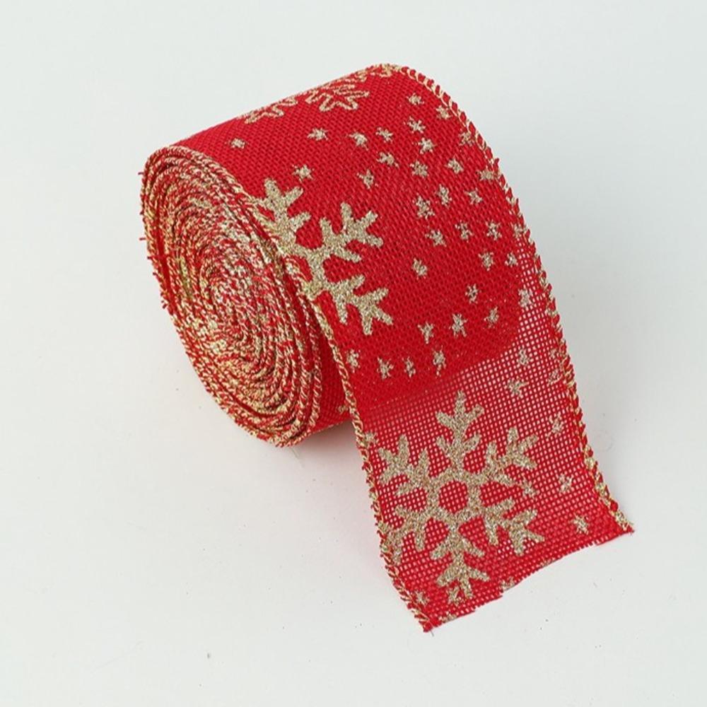 Xmas Gift Christmas Ribbon DIY Burlap Ribbon New Fabric Swirl Ribbon