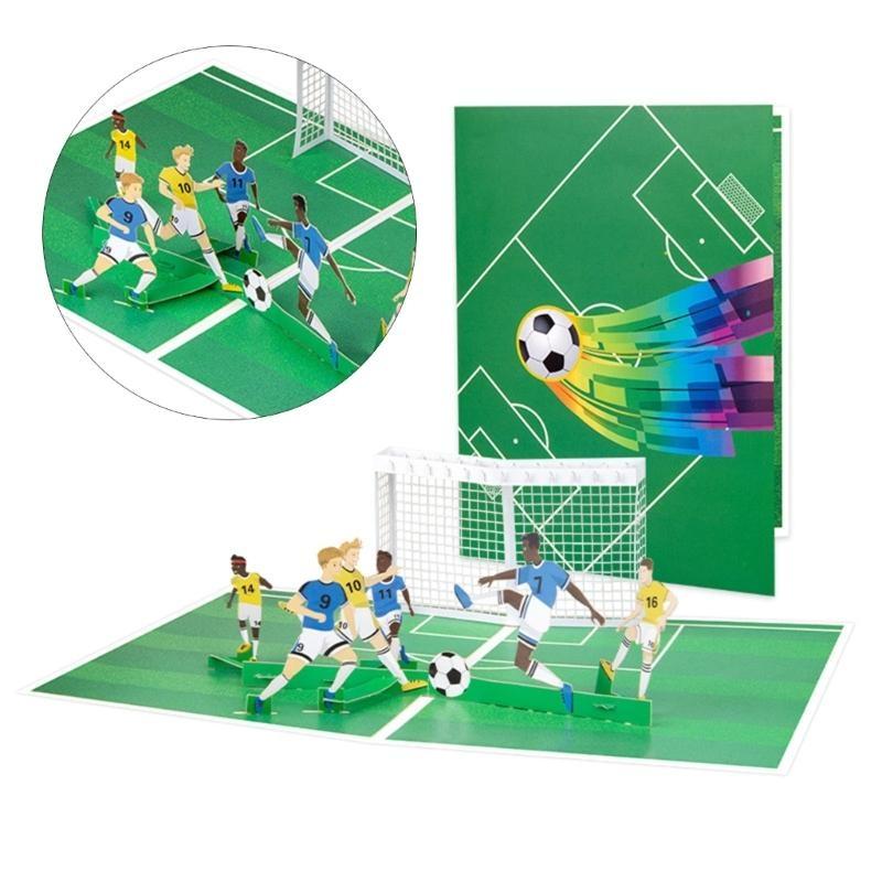 Soccer Popup Greeting Card,Sports Birthday Cards,Gift Cards with Envelope