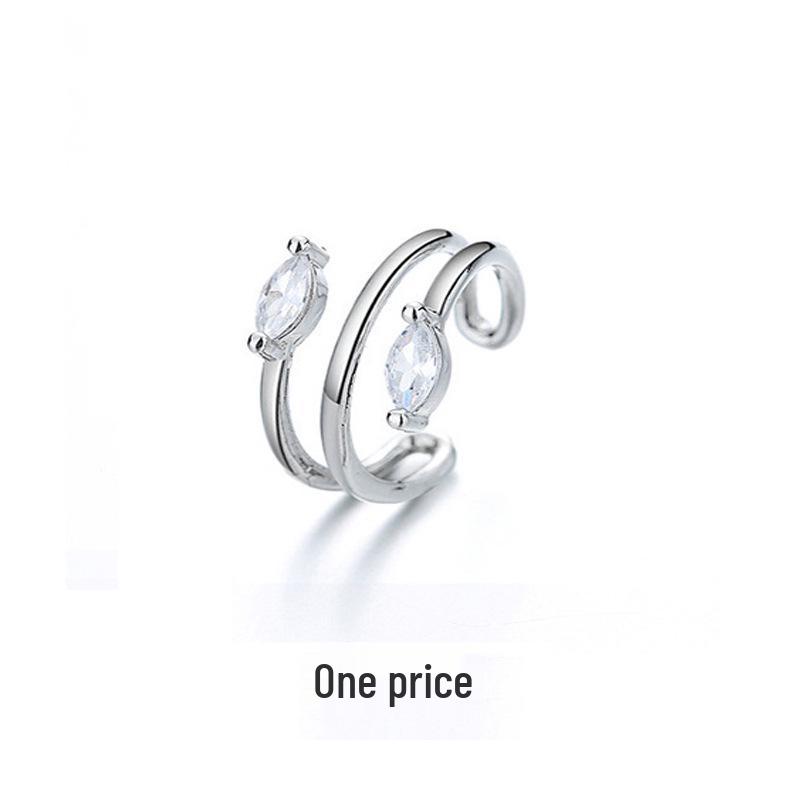 Zirkonia Doppel-Schicht Strass-Kreuz-Kette Ohne-Piercing Stern Ohr-Manschette für Damen