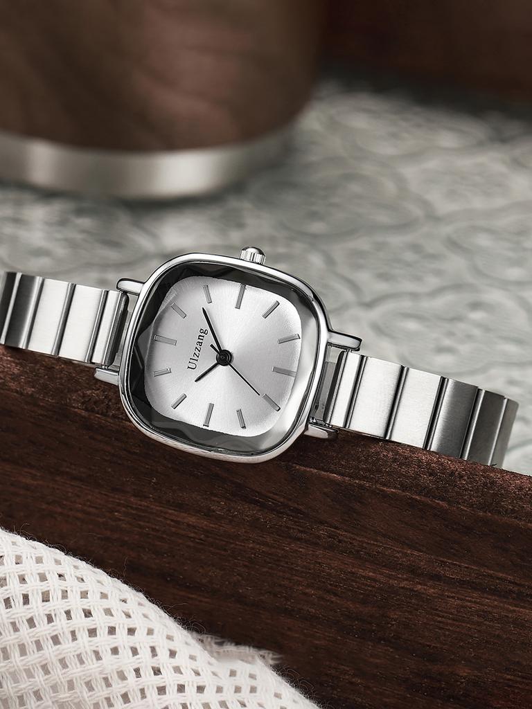 Fashion trend versatile alloy material square dial women's quartz wrist watch, suitable for Christmas, Thanksgiving gift
