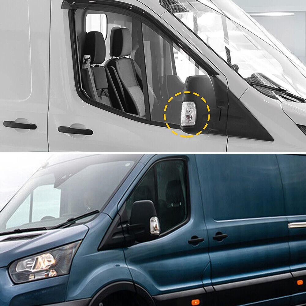 Pair For 2015-2021 Ford Transit Cargo Side LED Mirror Turn Signal Light Clear