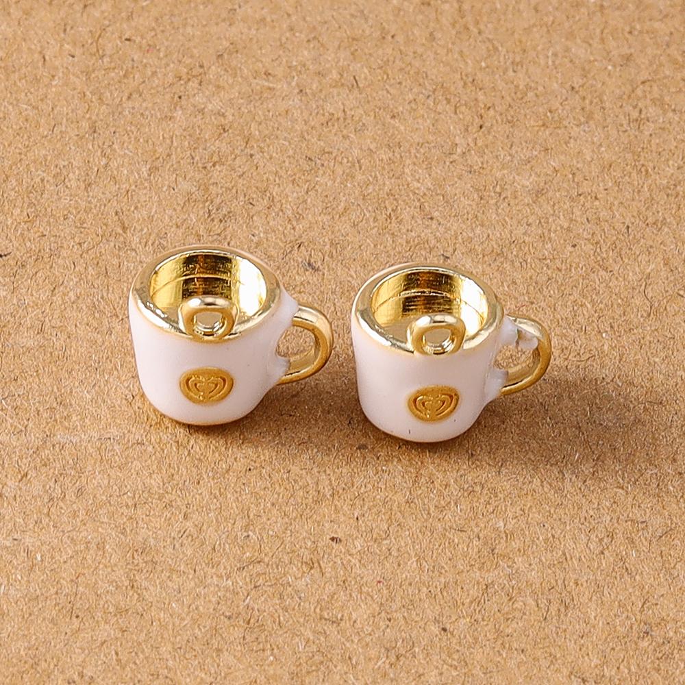 5pcs Cute Cofffee Cup Charms Cake Chocolate Doughnut Pendants for Making Earrings Necklace DIY Jewelry Accessories Supplies