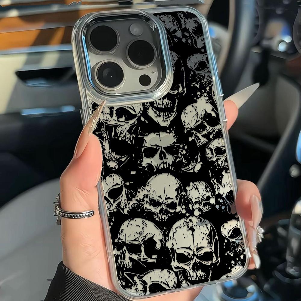 Full Of Skull Design Phone Case For Iphone 17 17E 16E 12 Pro Max 11 13 Plus 14 16 15 Transparent Daily Use Bumper Shell Coque
