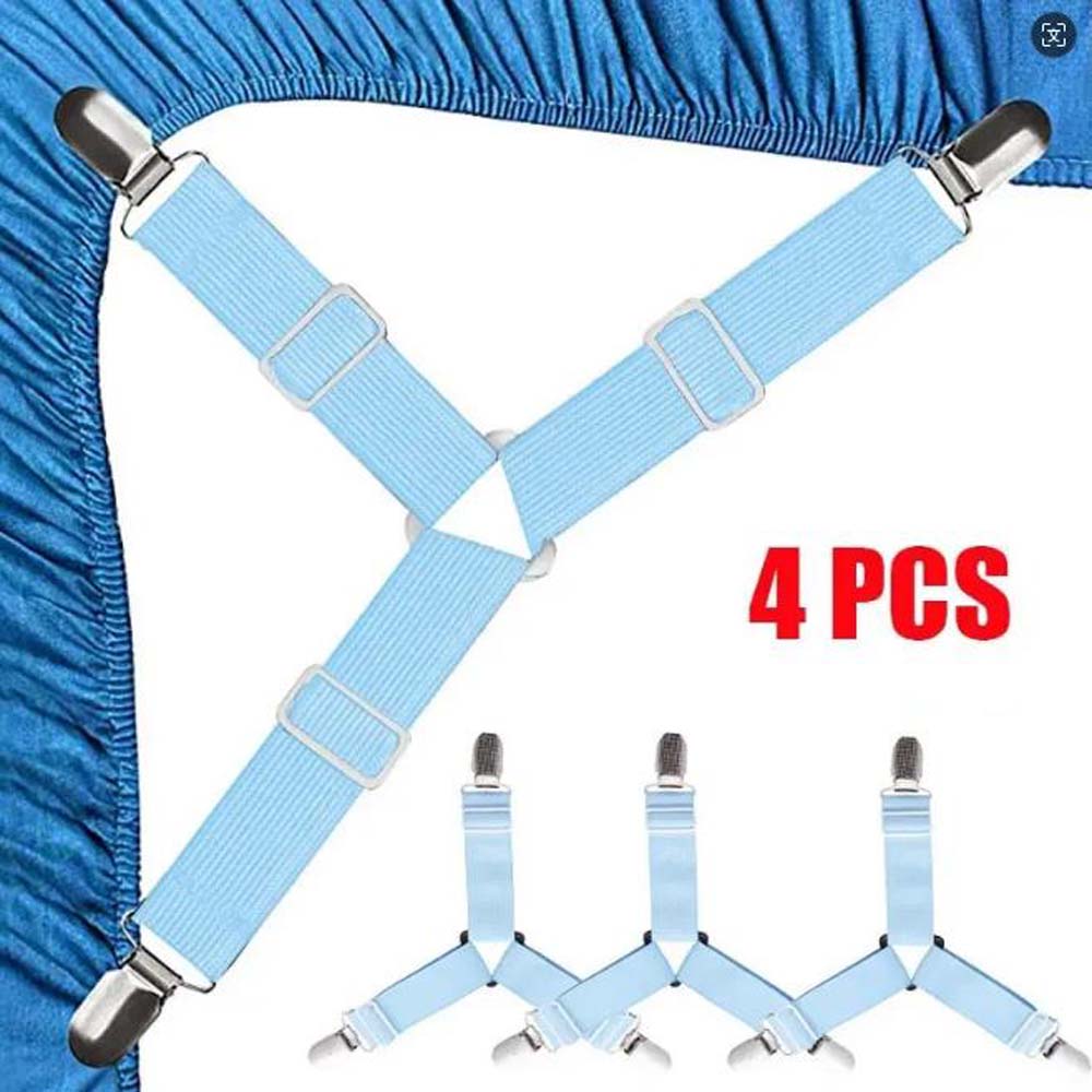 4PCS Adjustable Non-slip Sheet Clip, Stainless Steel Sheet Holder, Suitable for Tablecloth, Bed Sheet, Sofa Cover