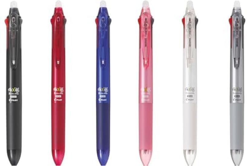 Pilot Frixion Ball 3 Slim Ballpoint Soft Pink 3-Color Pen, 0.5mm, (PLKFBS60EFSP)