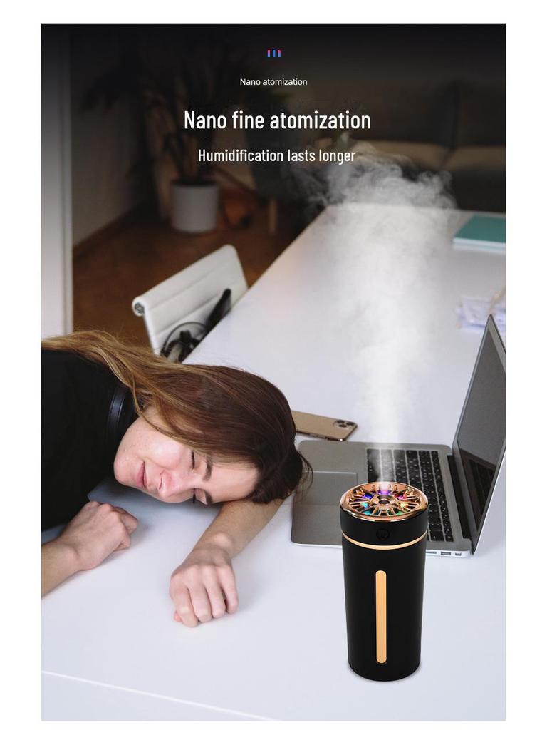 USB Portable Car Humidifier with Colorful Aroma Light