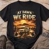At Dawn We Ride RV Shirt, Vintage Western Camper Road Trip TShirt, Spaghetti Western