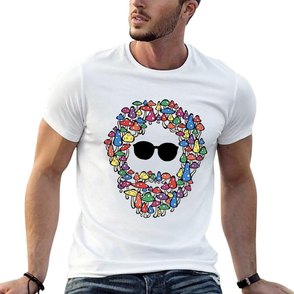 Bearded Man Made of Mushrooms T-Shirt Fitness Training Tee