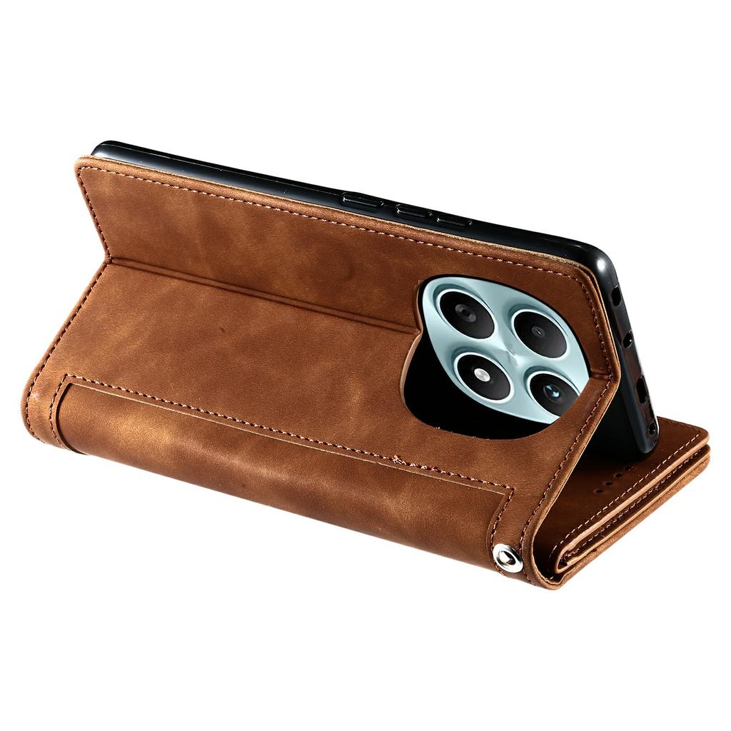 Dla Xiaomi Poco M8 5G/Redmi Note 15 5G (Światowy) Etui 9 przegródek Portfel na zamek błyskawiczny Pokrowiec na telefon ze skóry PU z paskiem na nadgarstek