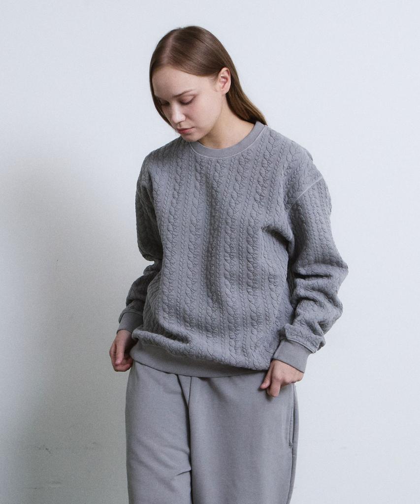 ADERNM Granma Cable Sweatshirts (Gray)