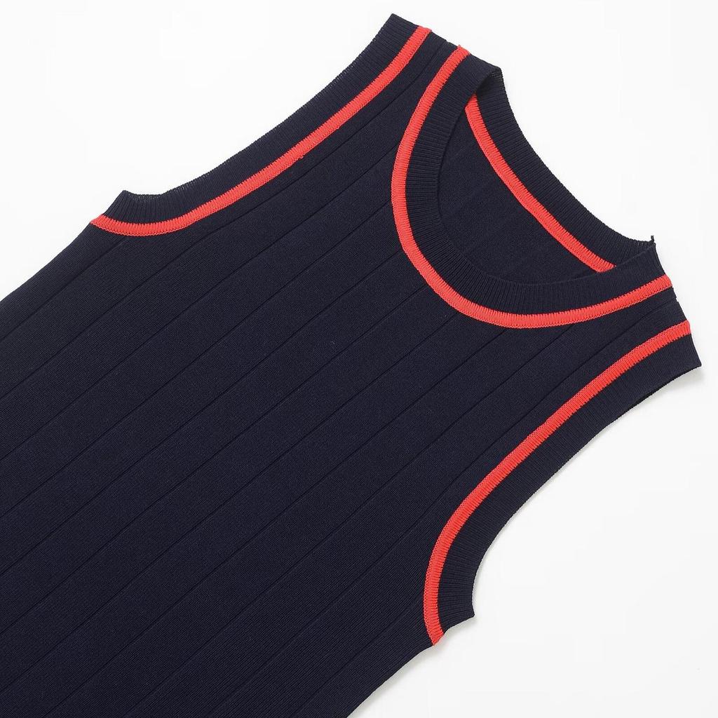 Autumn 2025 European American Casual Color Block Knit T-shirt