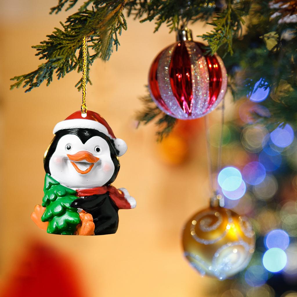 2D akriliniai kabantys papuošalai, Kalėdų eglutės papuošimo pakabukai, linksmos gyvūnų formos kalėdinės figūrėlės Kalėdų vakarėliams