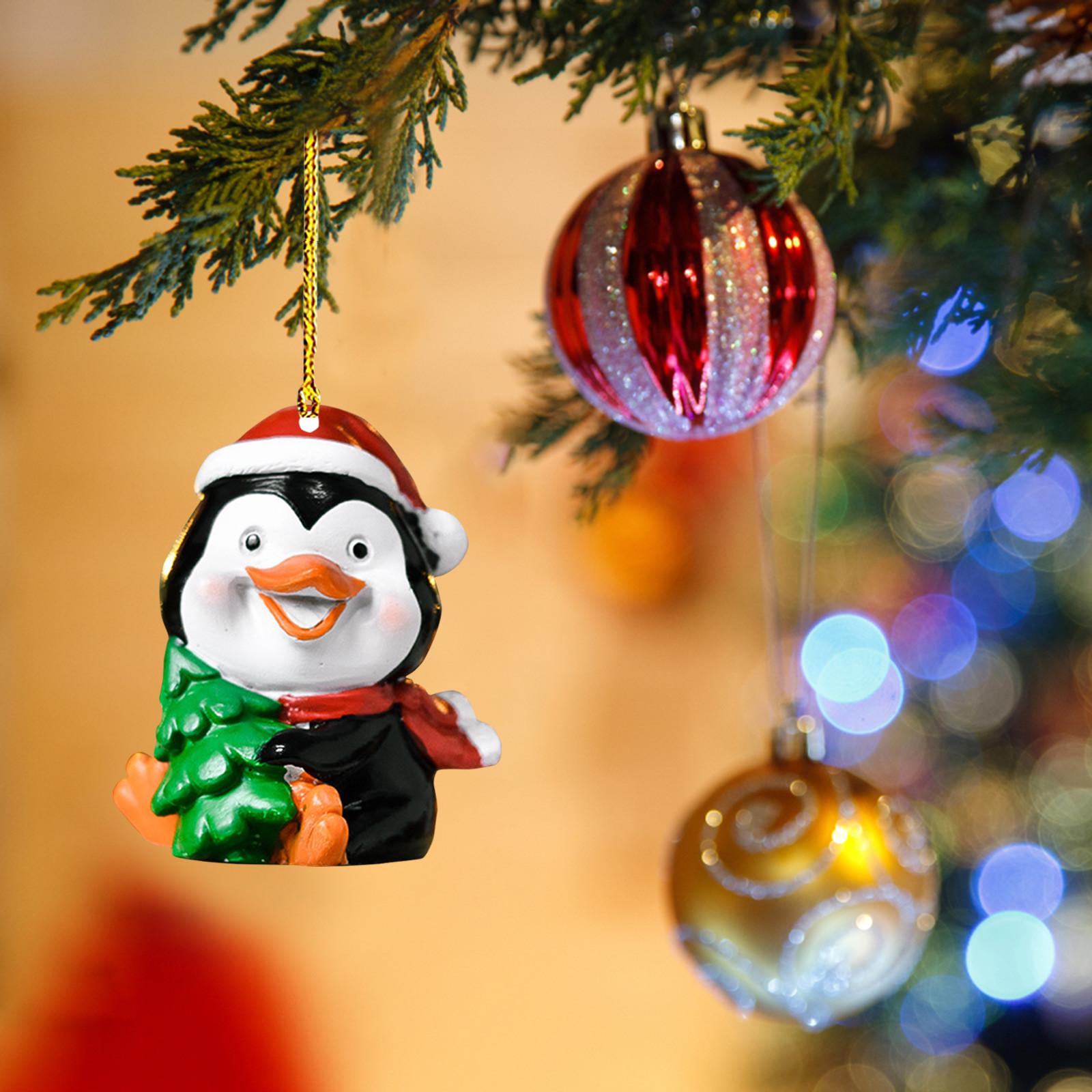 

2D Acrylic Hanging Decorations, Christmas Tree Decoration Pendants, Fun Animal Shaped Christmas Figurines For Christmas Parties One Size