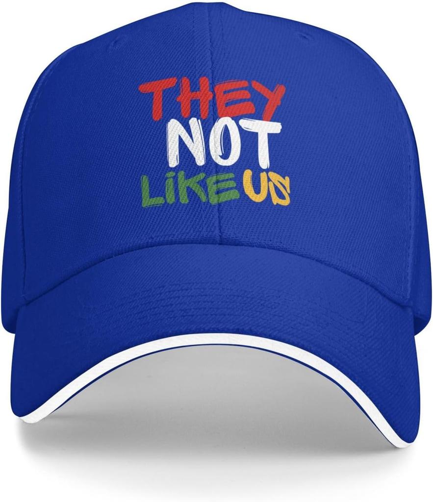 They Not Like Us Graphic Baseball Cap Polyester Adjustable Snapback Hat for Adult Outdoor