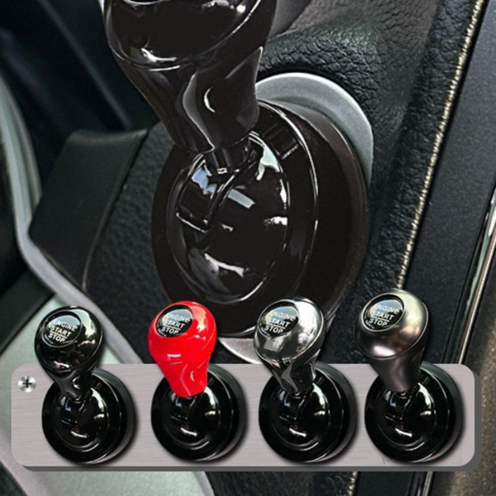 Car Joystick Push Start Button Cover, Metal Push to Start Accessories Car Starter Engine Start Stop Button Cover Car Accessories