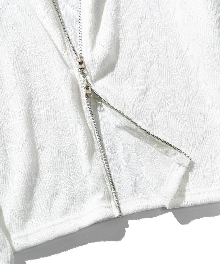 Vastic Comb Pattern Knit Zip-Up_Ivory