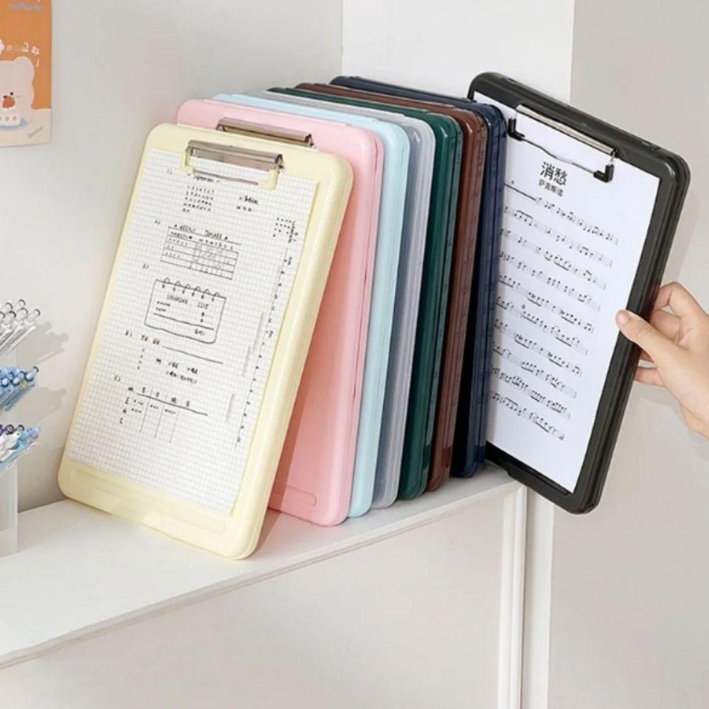 Side Opening Student Writing Pad Plastic Test Paper Storage Box Book Pad Clamp Writing Board  Home
