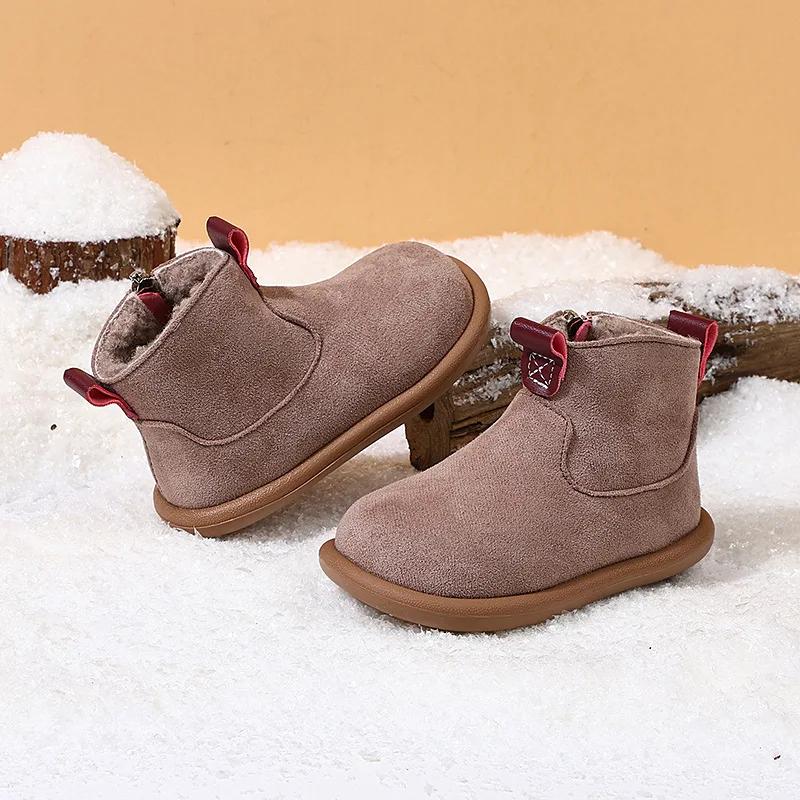 

Children Casual Shoes Autumn Winter Cotton Boots Boys Girls Solid Color Soft Sole Antislip Boots Sport Running Shoes 21