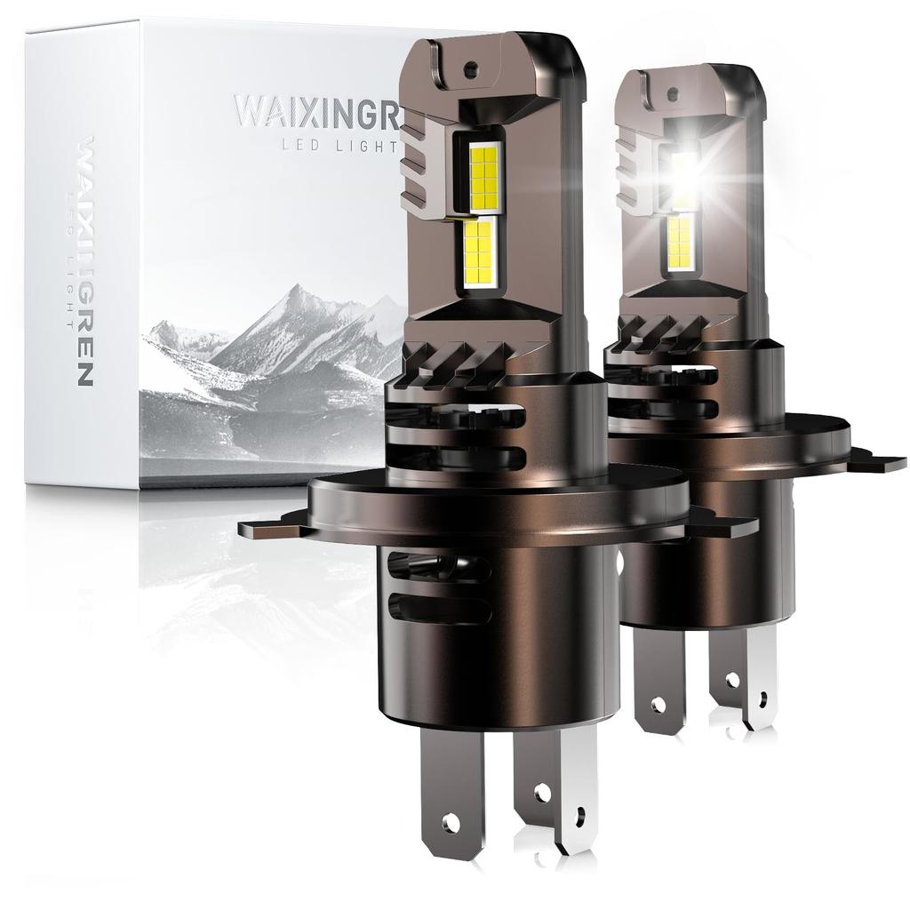 WAIXINGREN H4 LED Super 8x High Brightness LED H4 LED Vehicle Inspection Halogen Quadruple Heat Cooling IP68 Noise Noise Warranty Headlights, Bright,