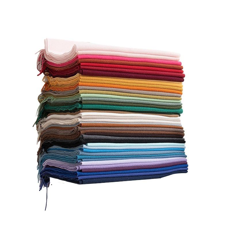 Cashmere feel solid color scarf women's imitation cashmere autumn and winter atmosphere versatile medium and long shawl scarf