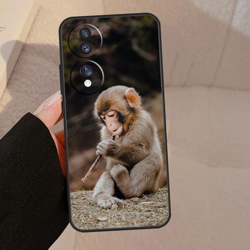 Cute Baby Monkey Animal Case For Honor X9b X9a X8a X7a X6a X6 X7 X8 X9 8X 9X Honor Magic 5 Pro 50 70 90 Lite Cover