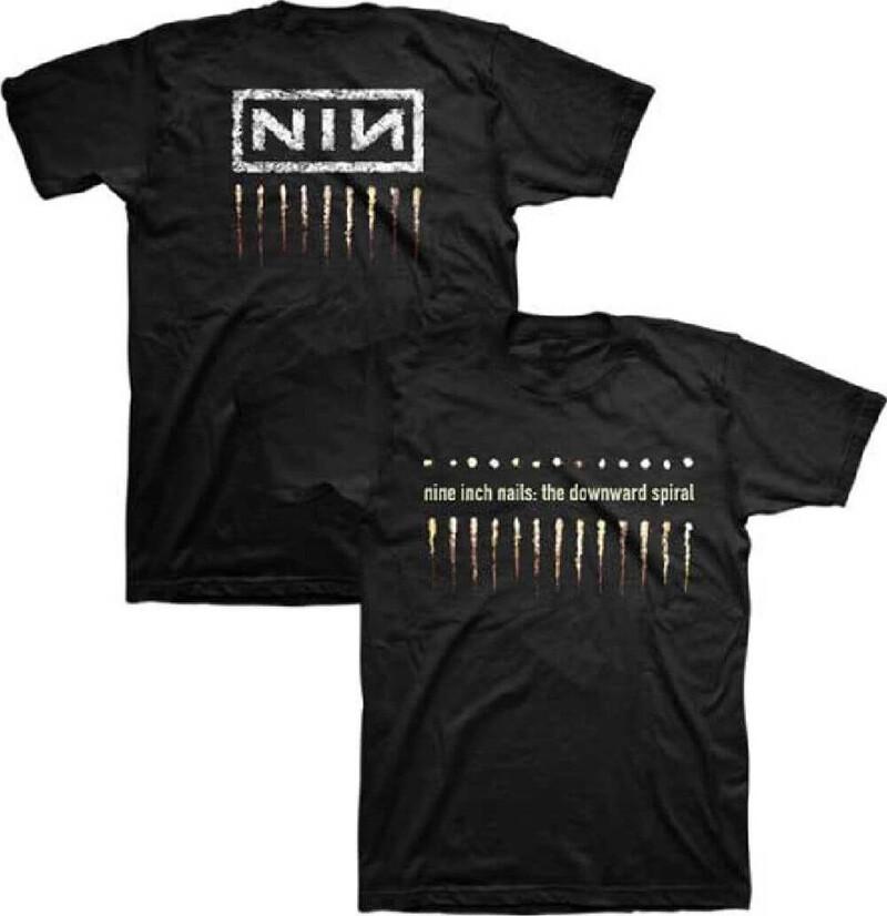New Authentic Nine Inch Nails Downward Spiral Album NIN Logo Band Black TShirt Unisex T-Shirt S