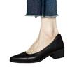 Retro Polished Thick-heeled Single Shoes for Women In the Spring and Autumn of 2025, the New Pointed Head, Shallow Mouth, Simple Commuting, One-pedal
