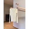 Solid Color V-neck Knitted Bottoming Shirt Women's Autumn and Winter New Inner Sweater Pure Desire Slim and Thin Versatile Long-sleeved Top