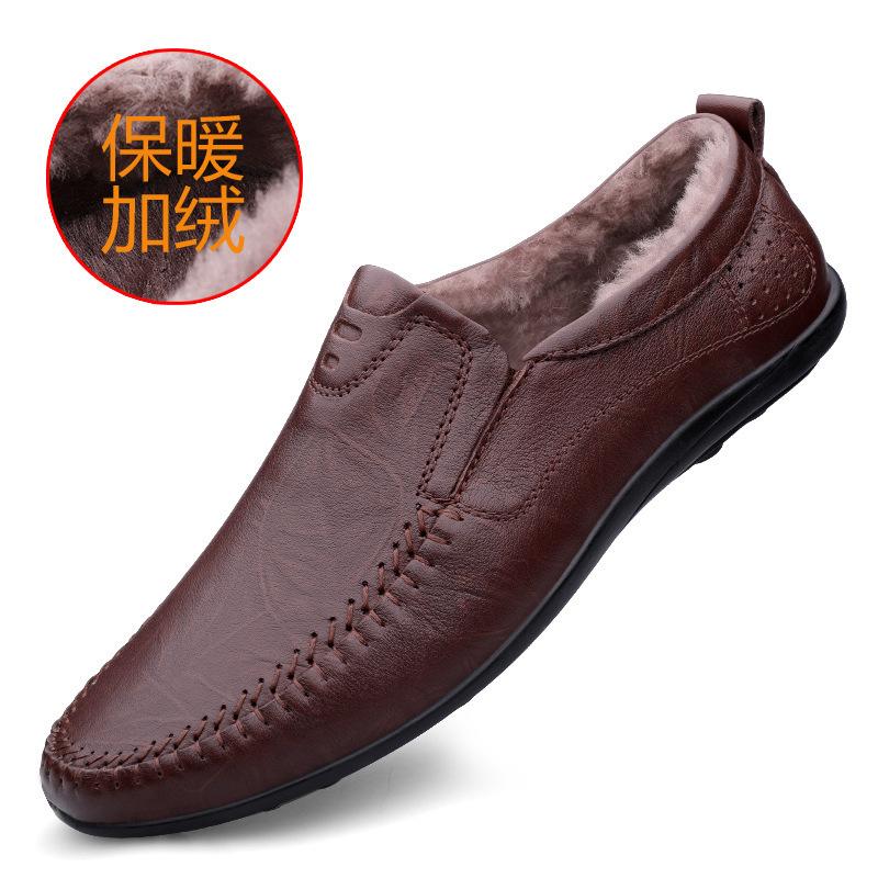 Chaussures en cuir business casual chaussures de conduite en cuir à surface douce cuir respirant printemps chaussures à semelle souple bonnet