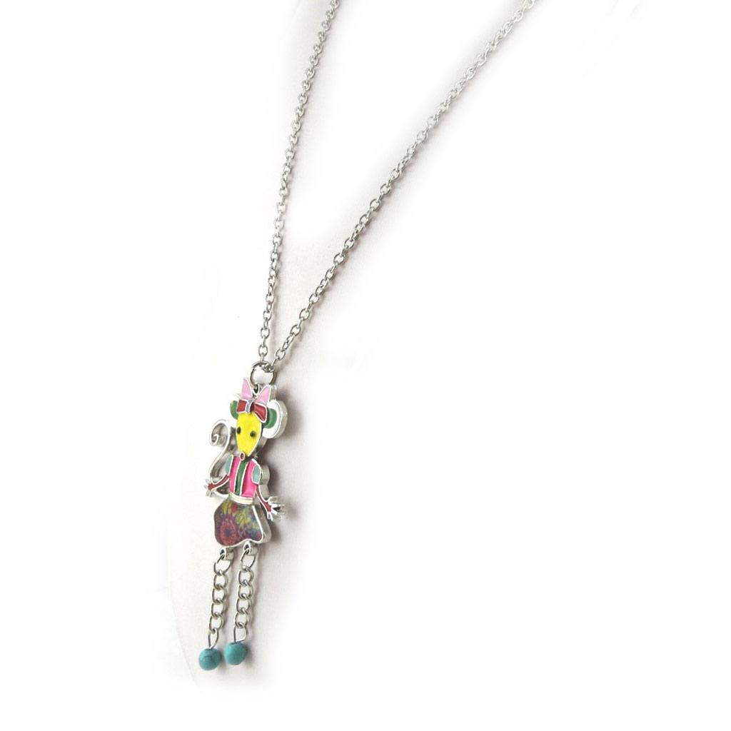 Les Trésors De Lily [N0301] - Sautoir créateur 'Souris Bohème' tutti frutti