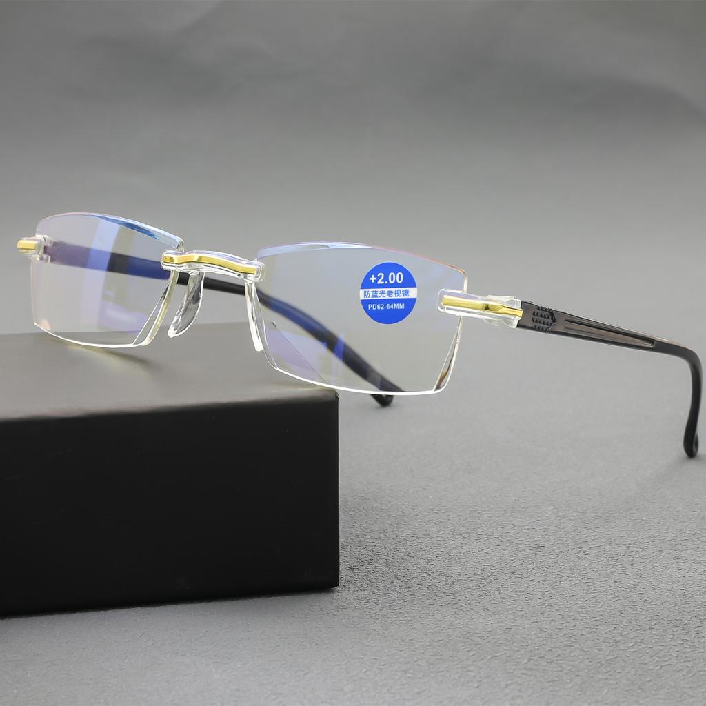 3 PCS Classic Reading Glasses For Men Women  Rimless Design Presbyopic Glasses Blue Light Blocking High Definition Lenses