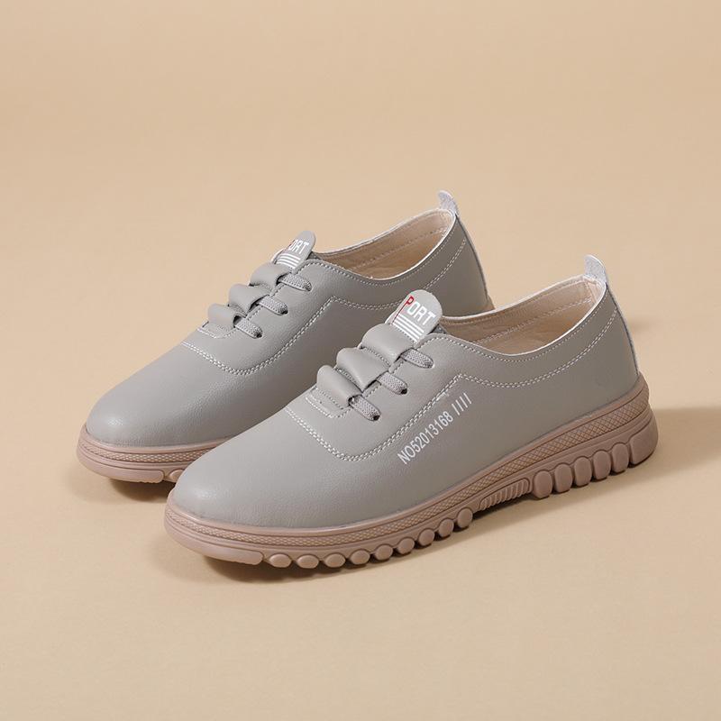 

Кожаная платформа туфли для мамы женские туфли-лодочки на одном педале легкие нескользящие туфли-маффины повседневные туфли-бини женские 40 серый