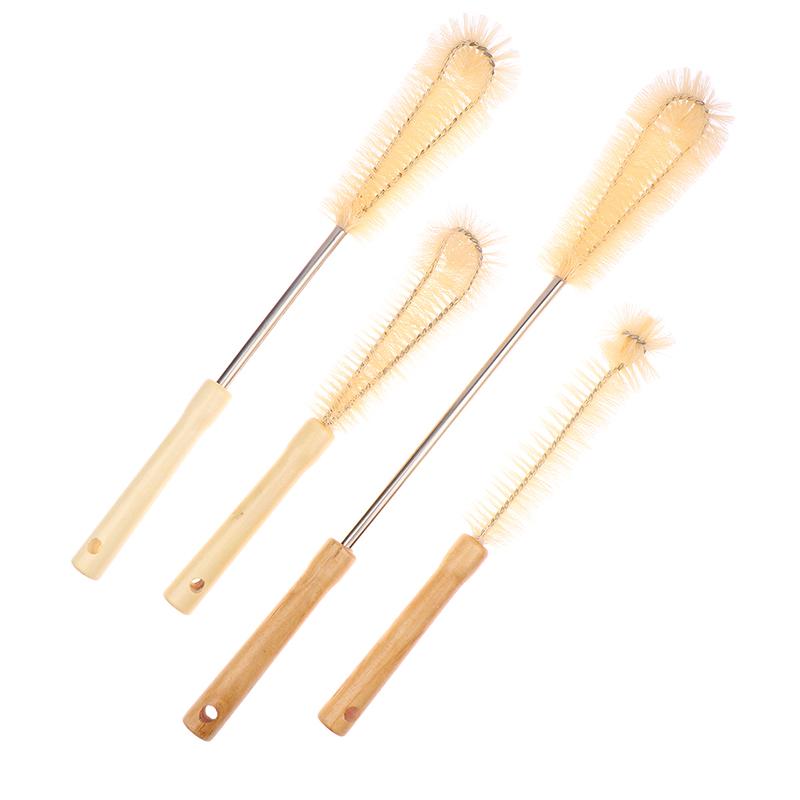 Kitchen Cleaning Tools Drink Bottles Glass Scrubbers Cleaning Brush Wooden Bottle Cleaning Brush With Long Handle