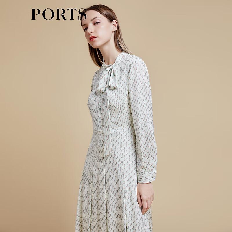 

PORTS Women s Long Sleeve Silk Blend Mid-Length Dress M
