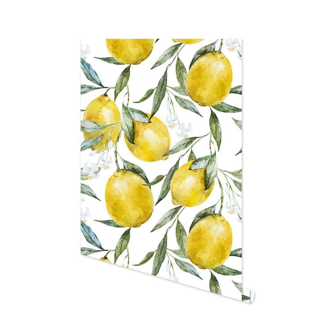 Peel and Stick Removable Wallpaper Oranges Kitchen Decor Summer Fruit Orange Blossoms Citrus Print Self-Adhesive Wallpaper