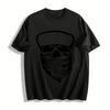 Street Trend Skull Bandana Print Casual Graphic Tee Pure Cotton T-shirt