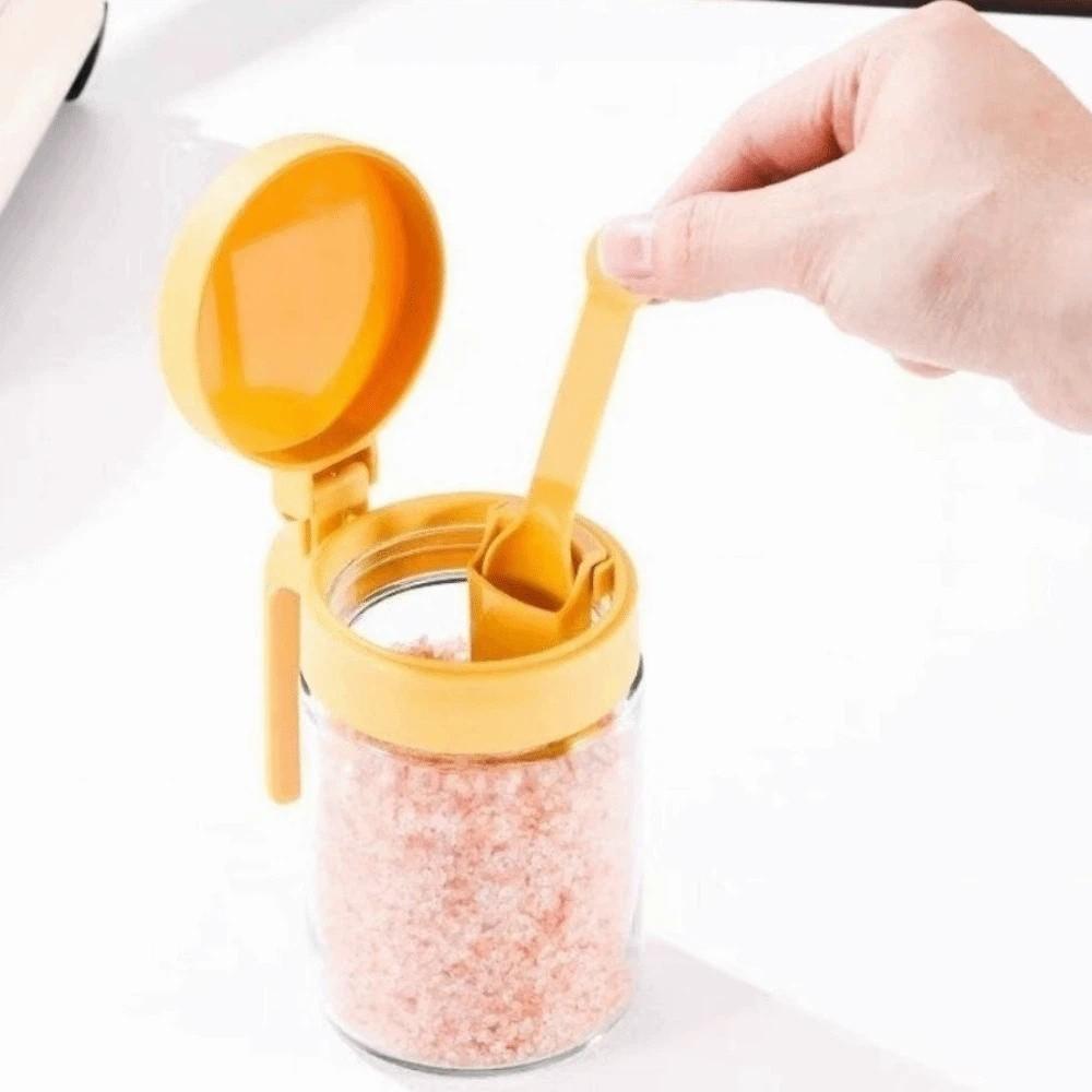3PCS Sealed Glass Seasoning Can Food Grade Salt Container 2 In 1 Glass Spice Bottle Camping