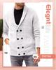 Men's Long Sleeve Solid Color Knitwear - Autumn/Winter Fashion, Comfortable Lapel Design.