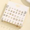 20-Piece Womens Fashion Earring Set Zinc Alloy Studs Geometric Heart Butterfly Minimalist Jewelry Daily Wear