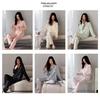 Women's Ice Silk Pajama Set: Spring & Autumn Long Sleeve, Light Luxury Style, Suitable for Indoor & Outdoor Wear.