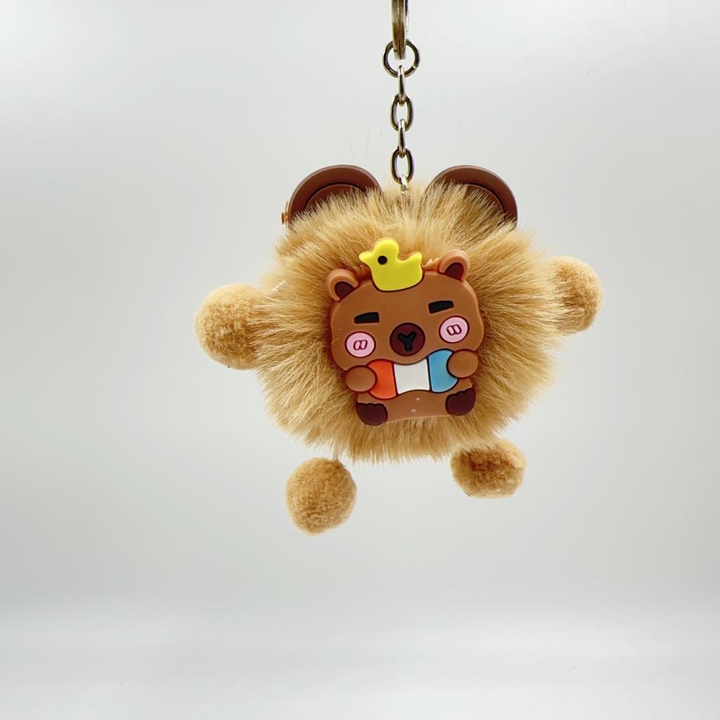 New Cute Crying Capybara Plush Pendant Women's Bag Cute Fur Ball Keychain Doll Pendant Cute Doll