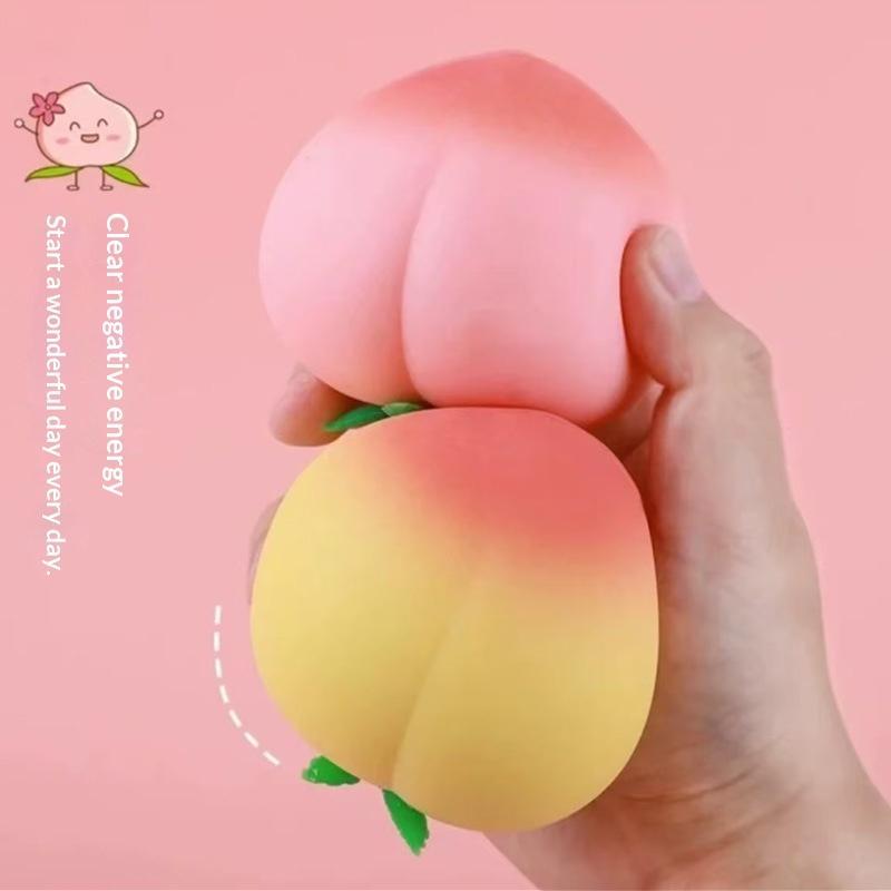Soft Peach Fruit Squeeze Toy Slow Rising Stress Relief For Kids & Adults, Squeeze Anti-Anxiety Sensory Fidget Toy Daily Joy