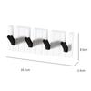 Piano Key Shaped Foldable Hook Adhesive 4 Hooks Clothes Hat Scarf Hanging Rack Household Wall Decorative Hook