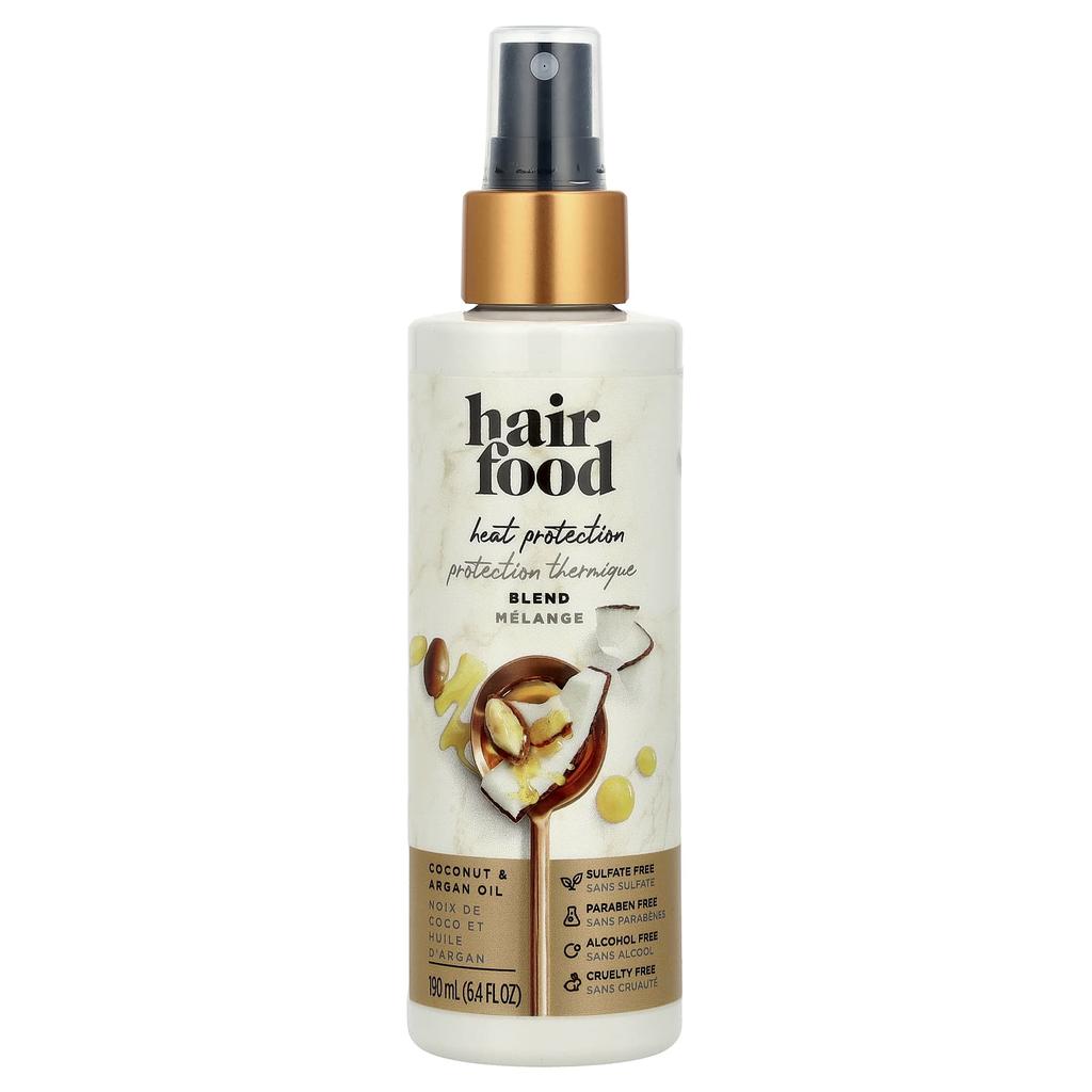 Hair Heat Protectant Blend, Coconut & Argan Oil, 190 Ml (6.4 Fl Oz)