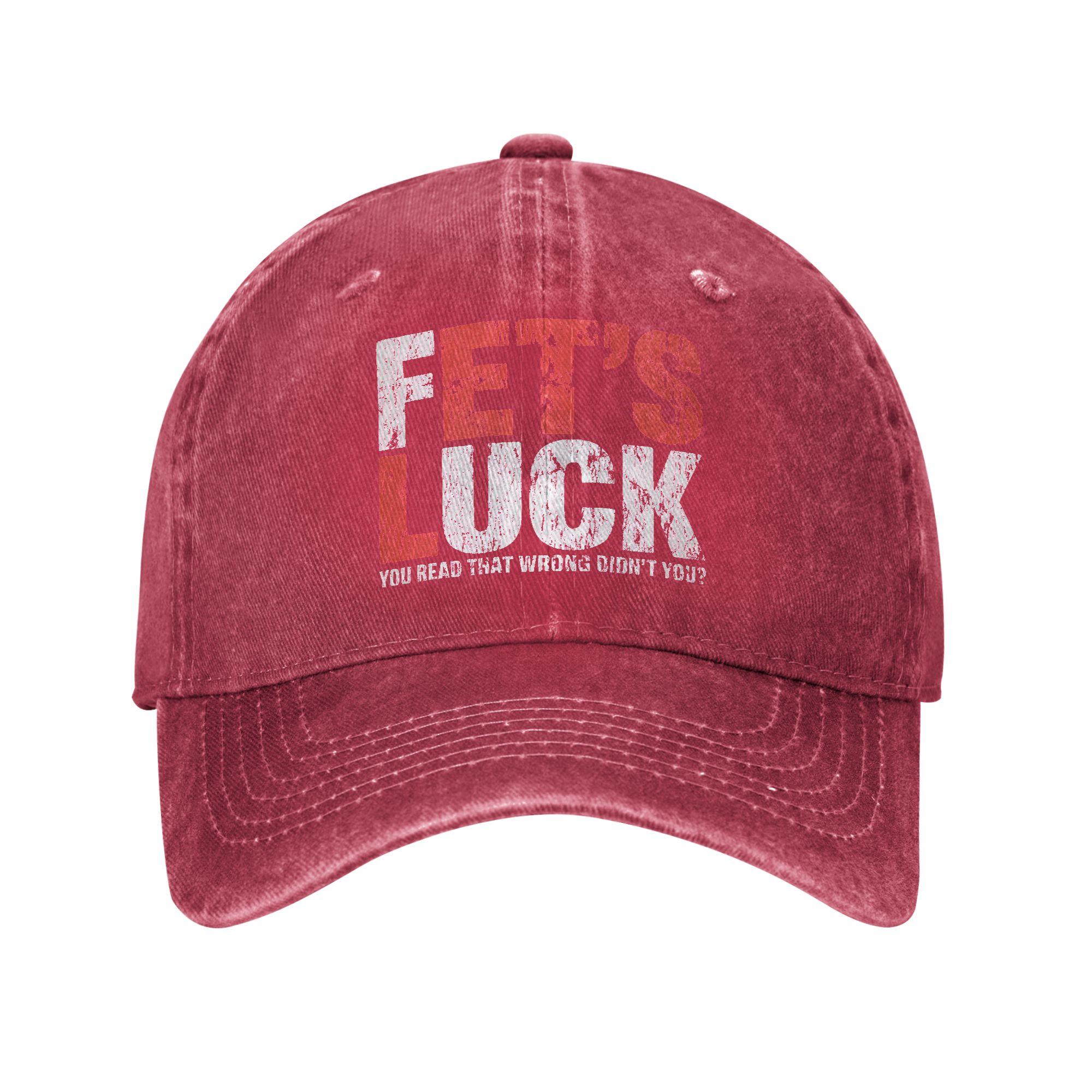 

Fets Luck Washed Baseball Cap Streetwear Sun Hip Hop Hats Summer FeUnisex Unisex Running Hippie Baseball Caps One Size