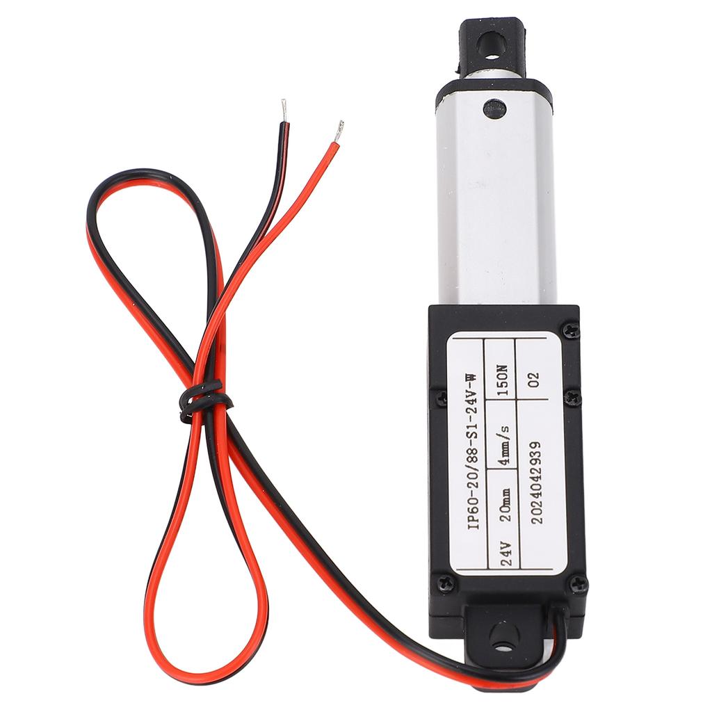 Elektrický lineární aktuátor DC24V, zdvih 20 mm, 150 N, 4 mm, IPX4, lineární aktuátor pro robotické vysavače