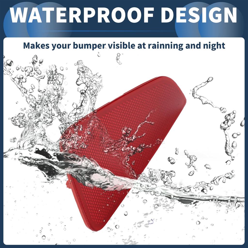 INFINAUTO Rear Left Bumper Reflector Side Marker for Ford Focus MK4 2018-2023, Part Number JX7B13B415EA, Durable Plastic Red