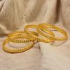 African Gold Color Shiny Bangles for Women Girls Dubai Circle  Bride Wedding Bracelet Ethiopian Jewelry